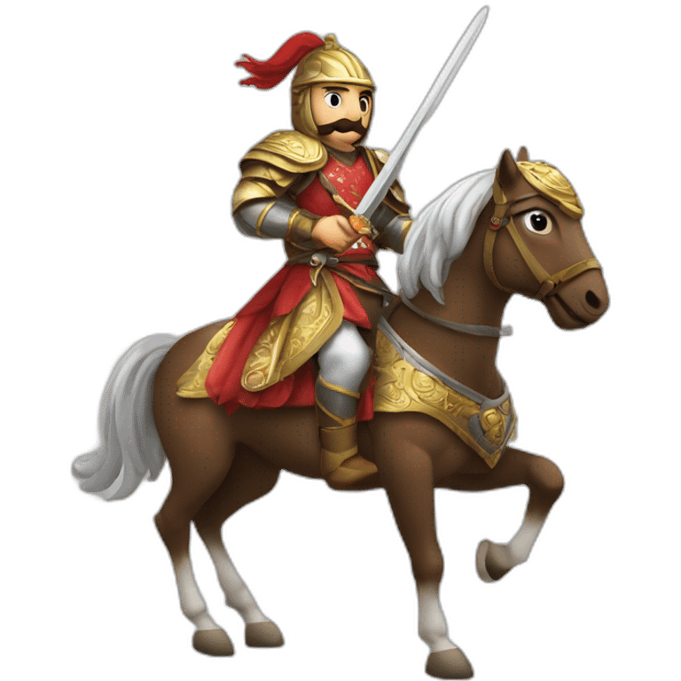 yavuz sultan selim riding a horse and holding a sword emoji