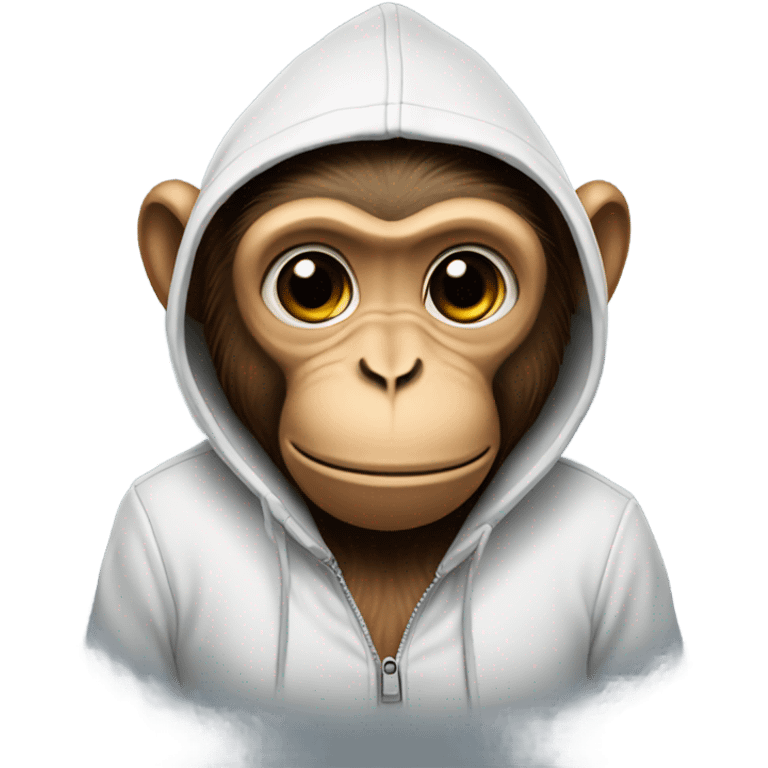 Monkey in hoodie with AirPods  emoji