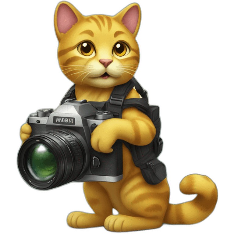 Golden cat Carrying a camera emoji