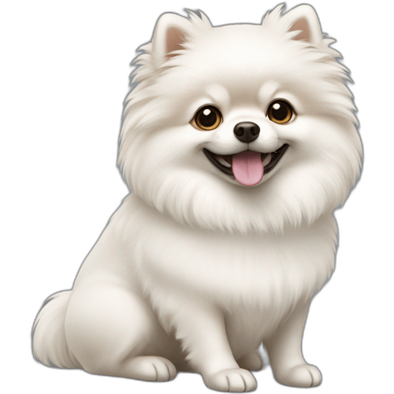 White Pomeranian dog emoji