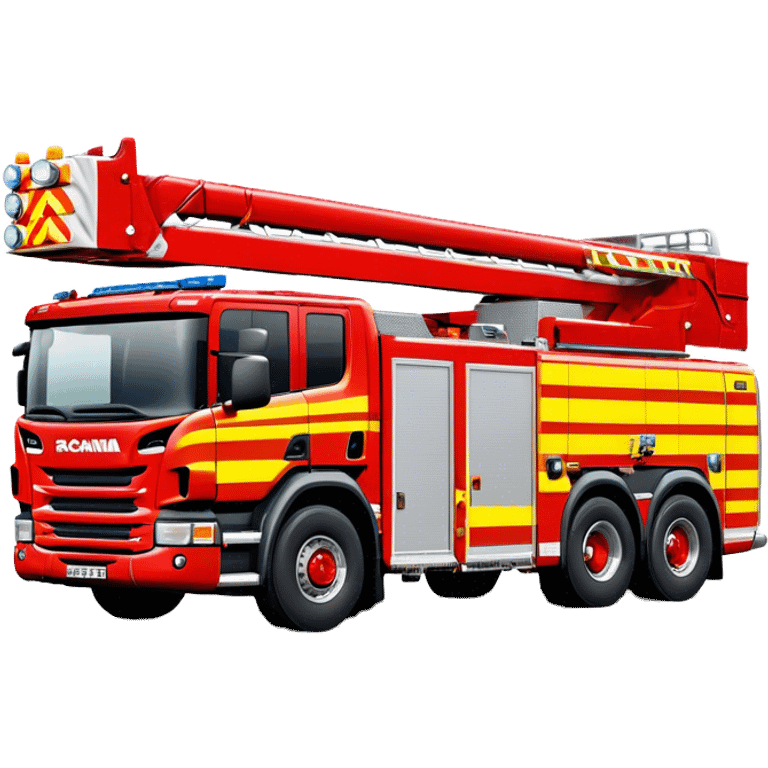 Fire Truck - Scania P320 Fire Truck (Model Year: 2015) (Iconic Colour: Red with white and yellow stripes) emoji