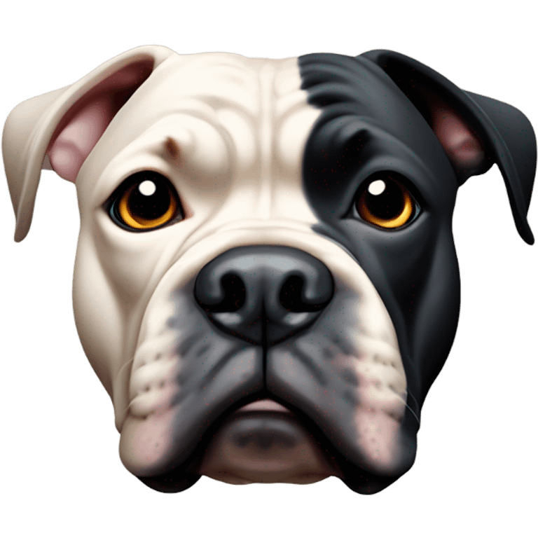 black american bully with black nose emoji