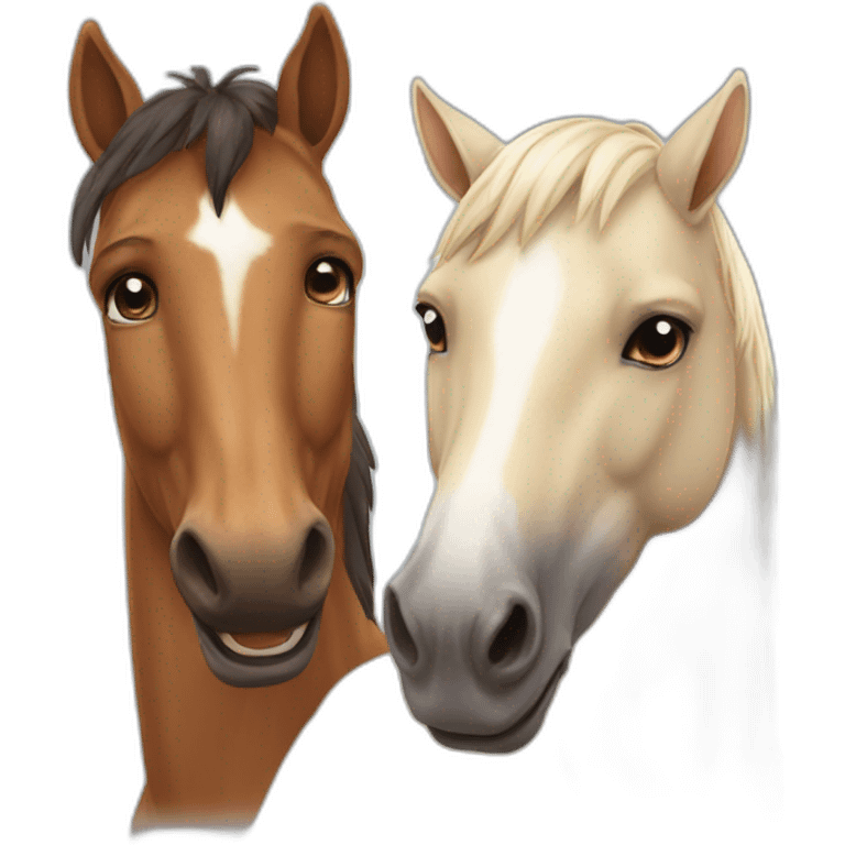 a cat and a horse best friends forever emoji