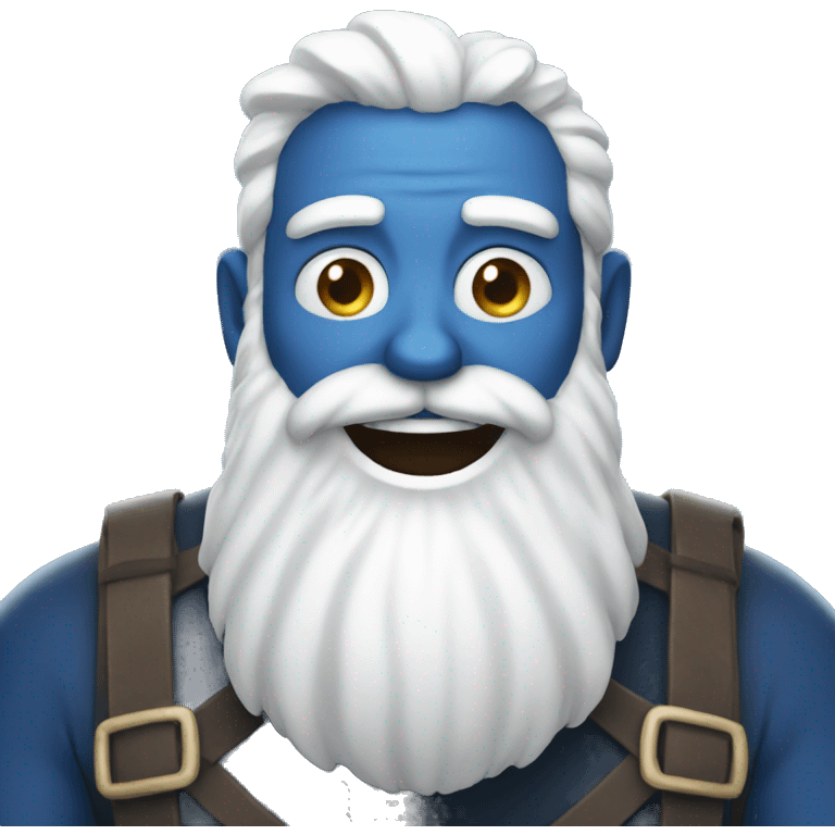 blue giant with a white beard smiling emoji