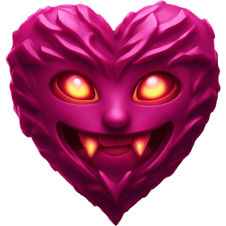 Demon heart and pink emoji