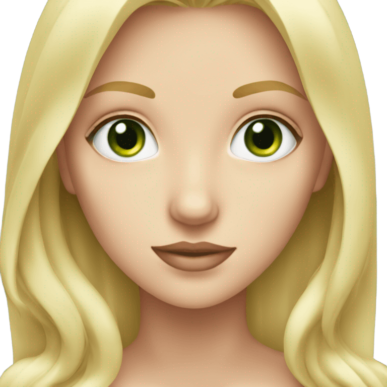 Blonde white girl with green eyes emoji