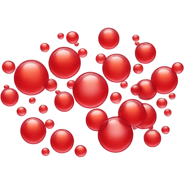 Group of bubbles in various shades of red emoji