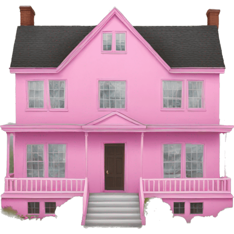 huge pink house  emoji