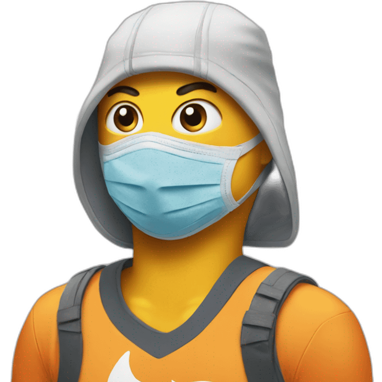 Bird wearing a nike t-shirt and mask emoji