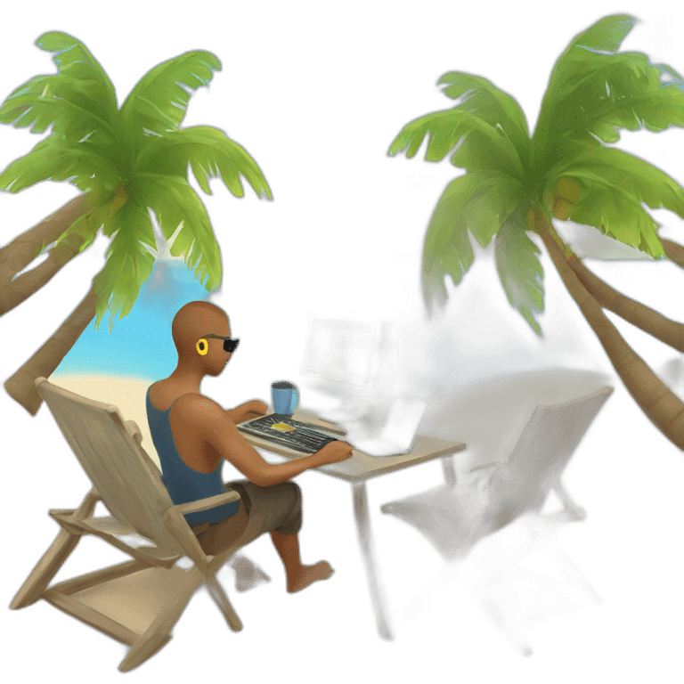 digital-nomad-working-at-beach emoji