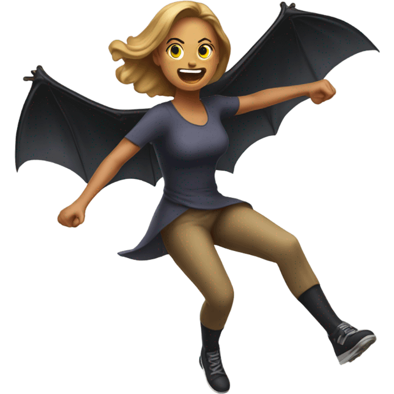 Lady Chasing the bat  emoji