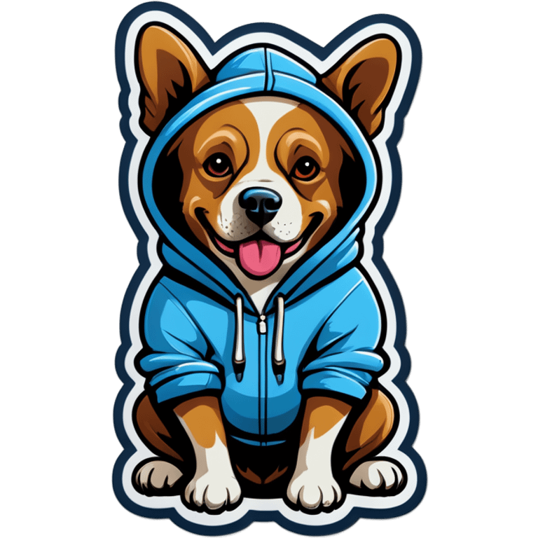 Dog wearing hoodie emoji