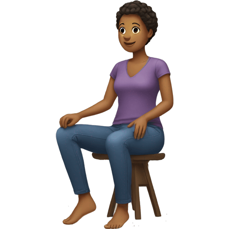 woman sitting crossed legs emoji