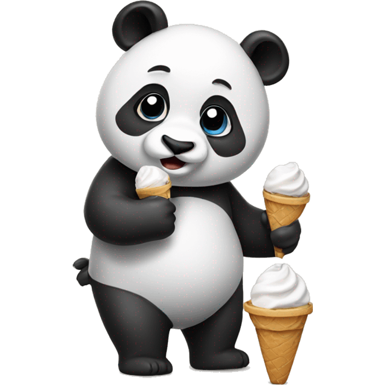 Panda eating ice cream emoji