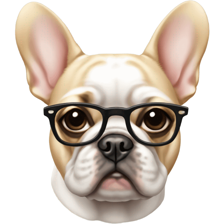 Frenchie in glasses emoji