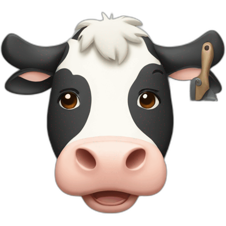 cow with saw emoji