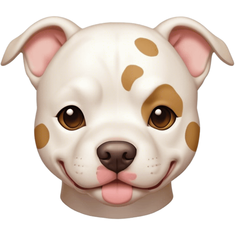 White pitbull mix with light brown spots emoji