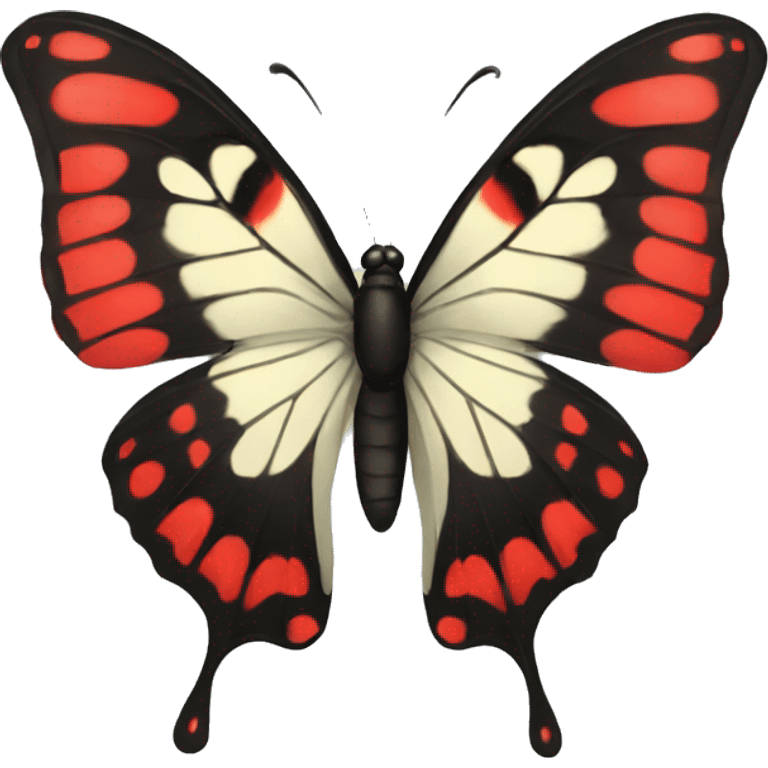 Black red butterfly emoji