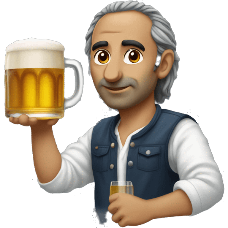 Zemmour avec une bière  emoji