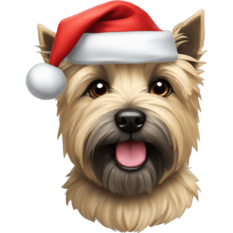 cairn terrier dog with santa hat emoji