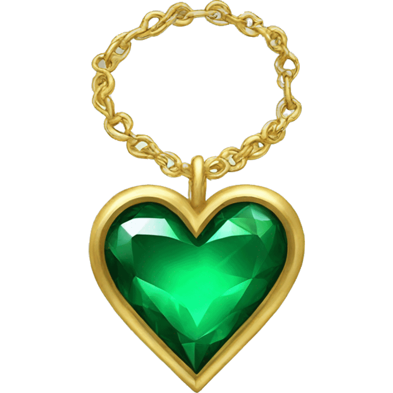 gold emerald glass heart emoji