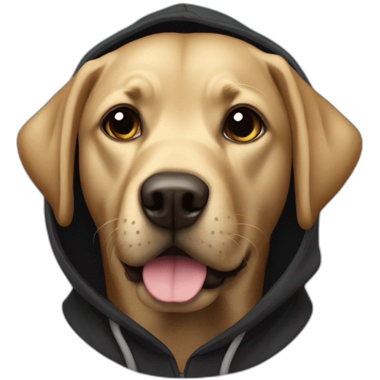 Labrador in a black hoodie emoji