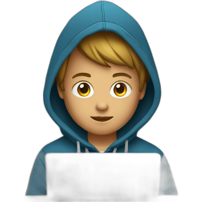 Hoodie laptop boy emoji