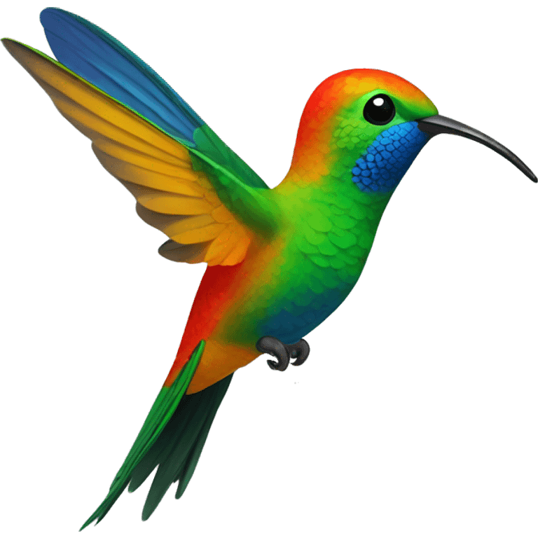 Colibrí de colores volando emoji