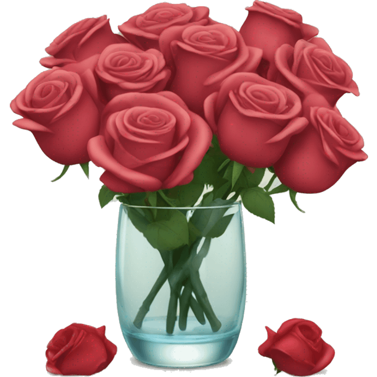 Roses in a glass vase emoji