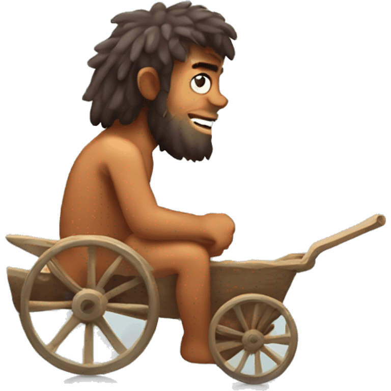 caveman pulling cart emoji