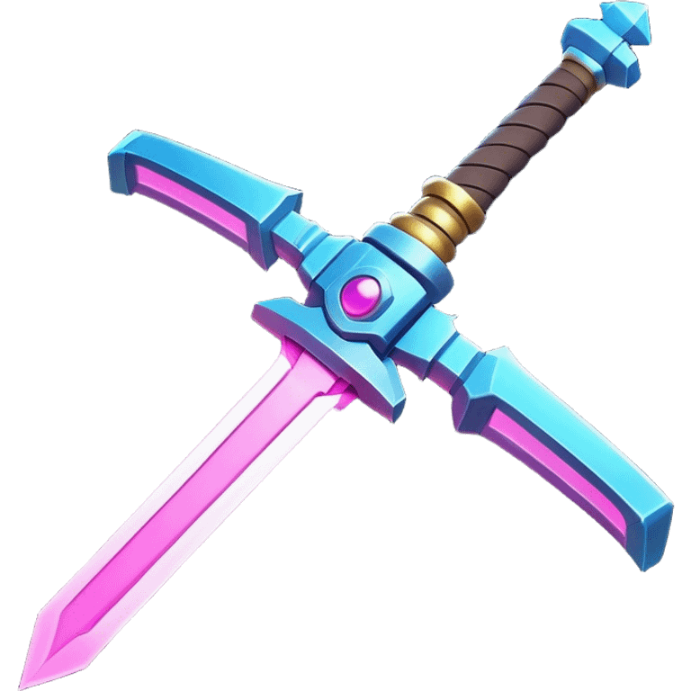 Clash of Clans aesthetic: Cinematic Playful Laser Sword Emoji, rendered in a 3D vector-style similar to standard emojis with minimal shading and bold, simplified shapes. A compact, vibrant energy blade with a neon-hued, glowing edge and futuristic hilt, softly glowing with a radiant cosmic charm. Simplified yet unmistakably iconic, highly detailed and consistent, glowing with a soft pulsating brilliance and high shine. Stylized with a touch of interstellar elegance and a soft glowing outline, capturing the essence of a legendary energy blade with a friendly, playful manner! emoji