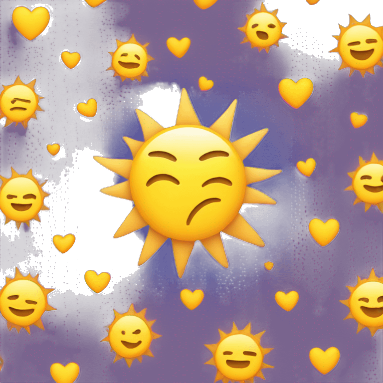 sun rising with hearts  emoji