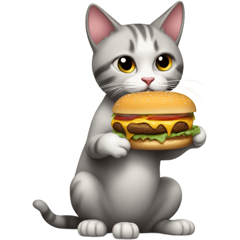 cat eating burger emoji