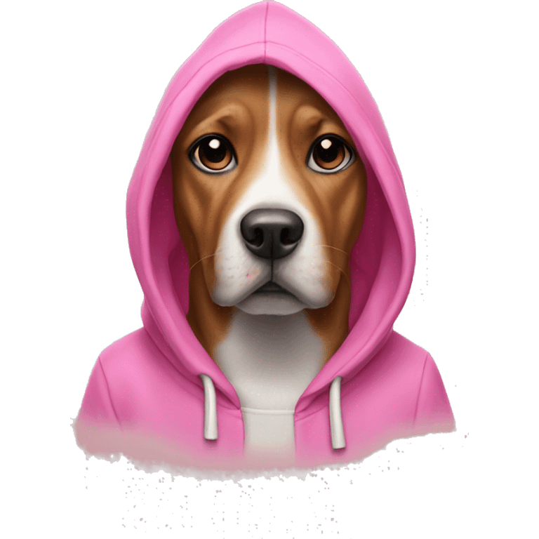 Dog with pink hoodie  emoji