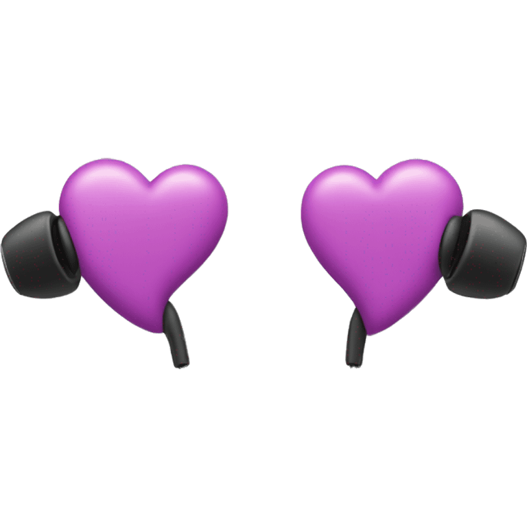 Heart shape using wired in-ear earphones emoji