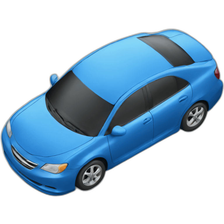 Smiling blue car emoji