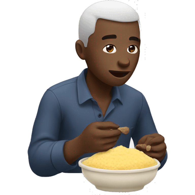 Man eating fufu emoji