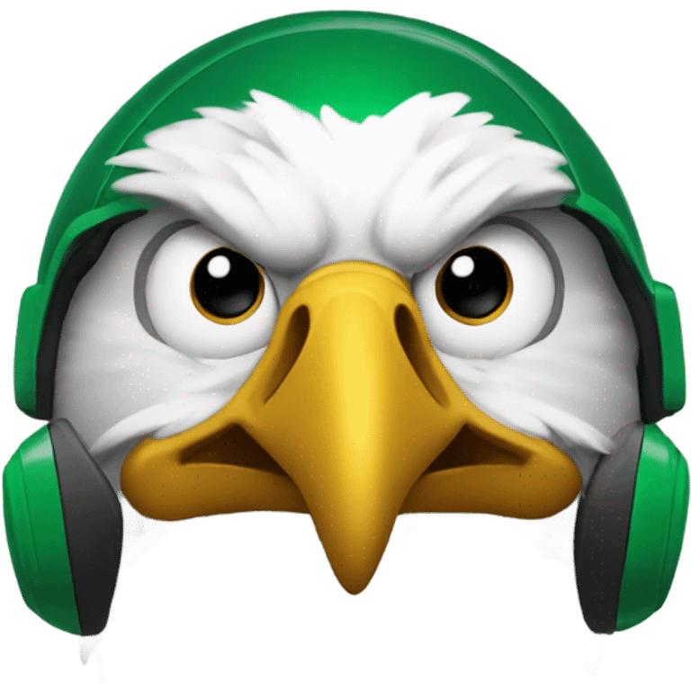 Eagle in green football helmet emoji