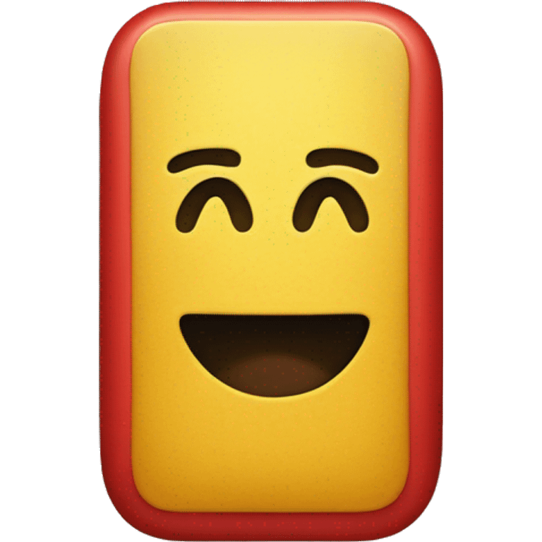 "a black and red rectangle with a medium-sized yellow circle in the middle emoji