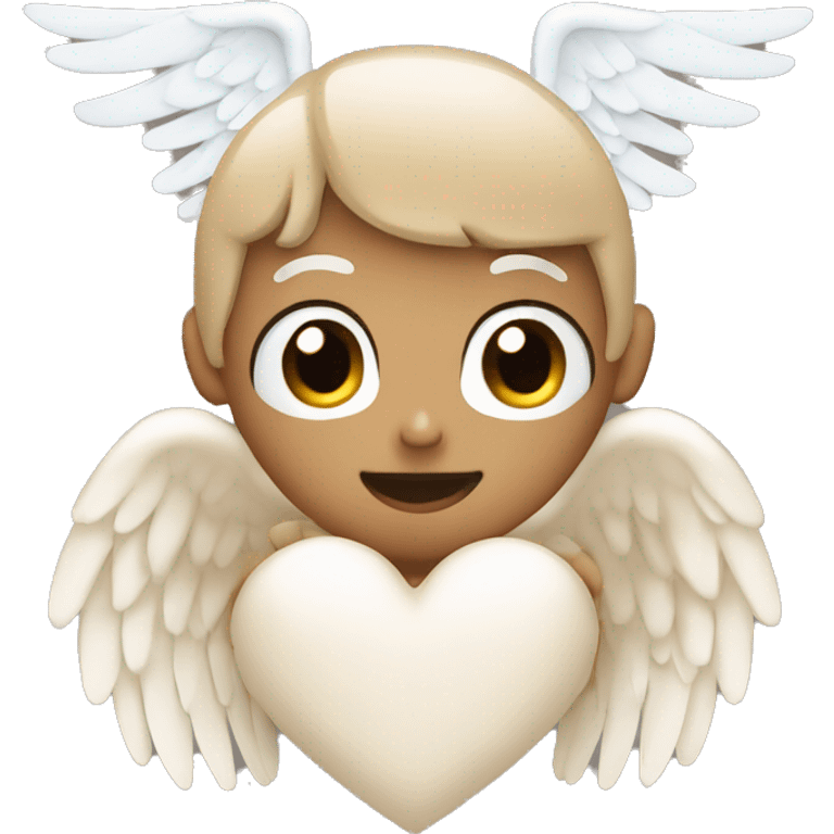 beige heart with white angel wings emoji