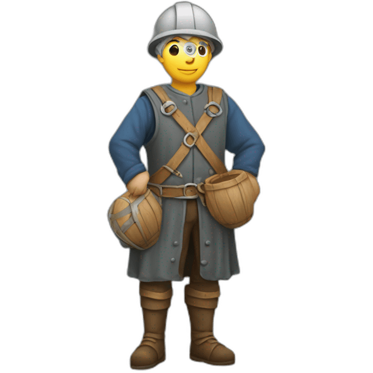 medieval mason with working gear emoji