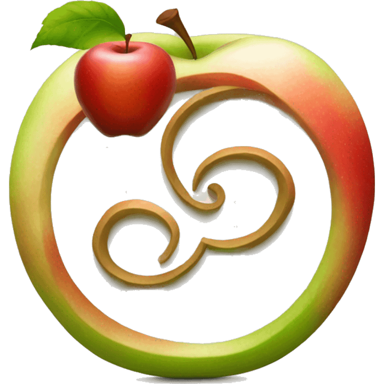 apple with spiral and "P" emoji