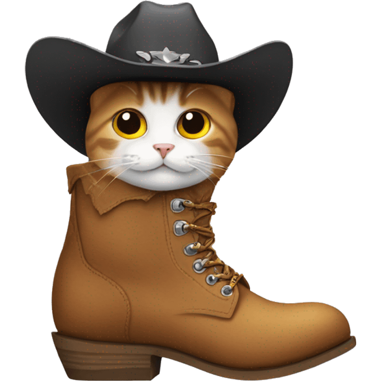 cat wearing cowboy boots emoji