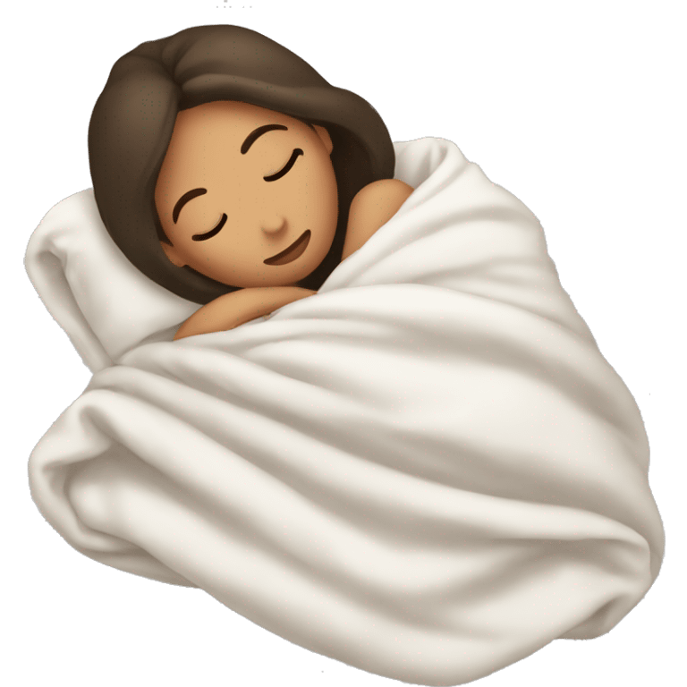 brunette sleeping covered with a blanket  emoji