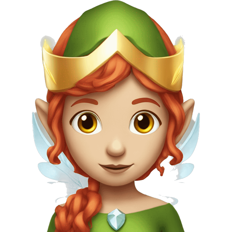 red hair elf girl with halo and wing emoji