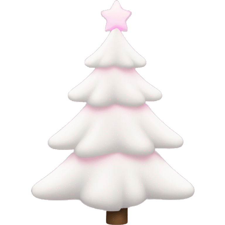 White Christmas tree with pink lights emoji