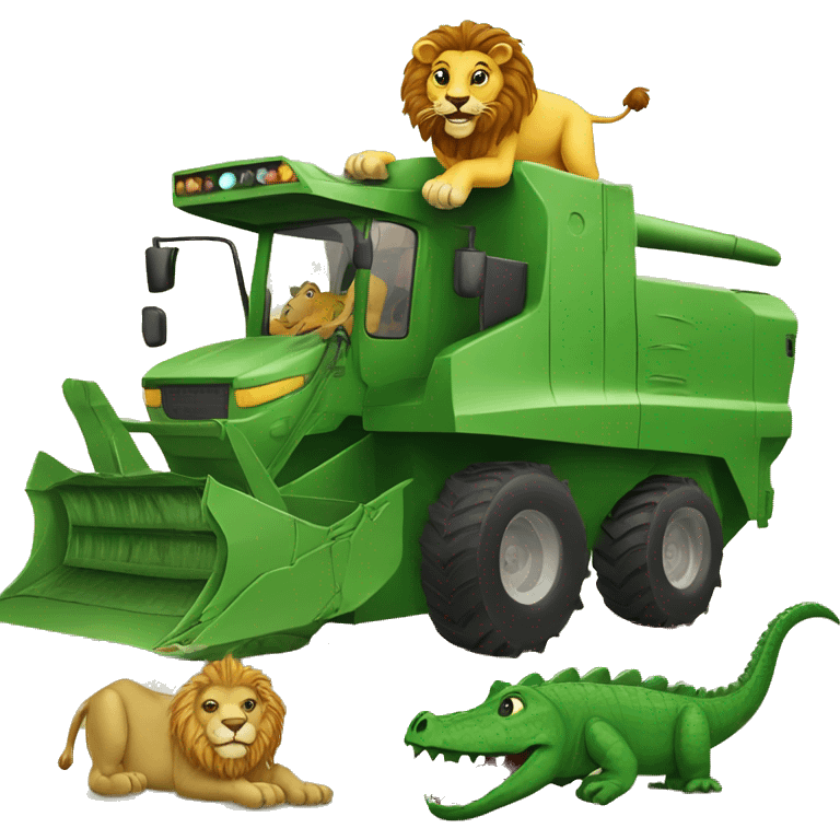 Combine a lion and a crocodile emoji