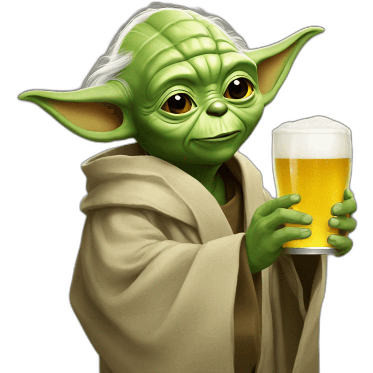 Yoda drink beer emoji