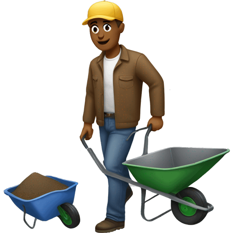 Man with a empty wheelbarrow  emoji