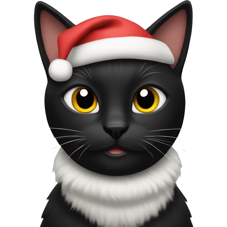 christmas black cat emoji